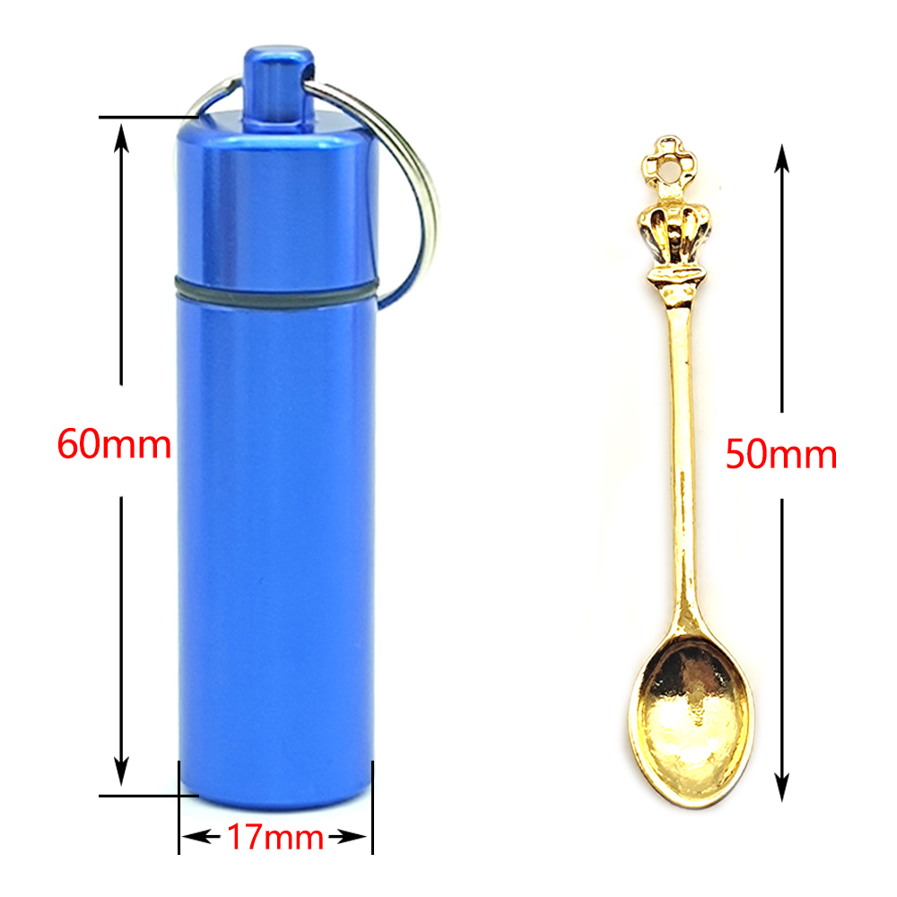 A705 Snuff Sniffer Metal Box With Spoon