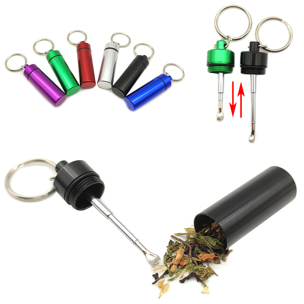 A702 Snuff Sniffer Metal Box With Spoon Diameter 18mm