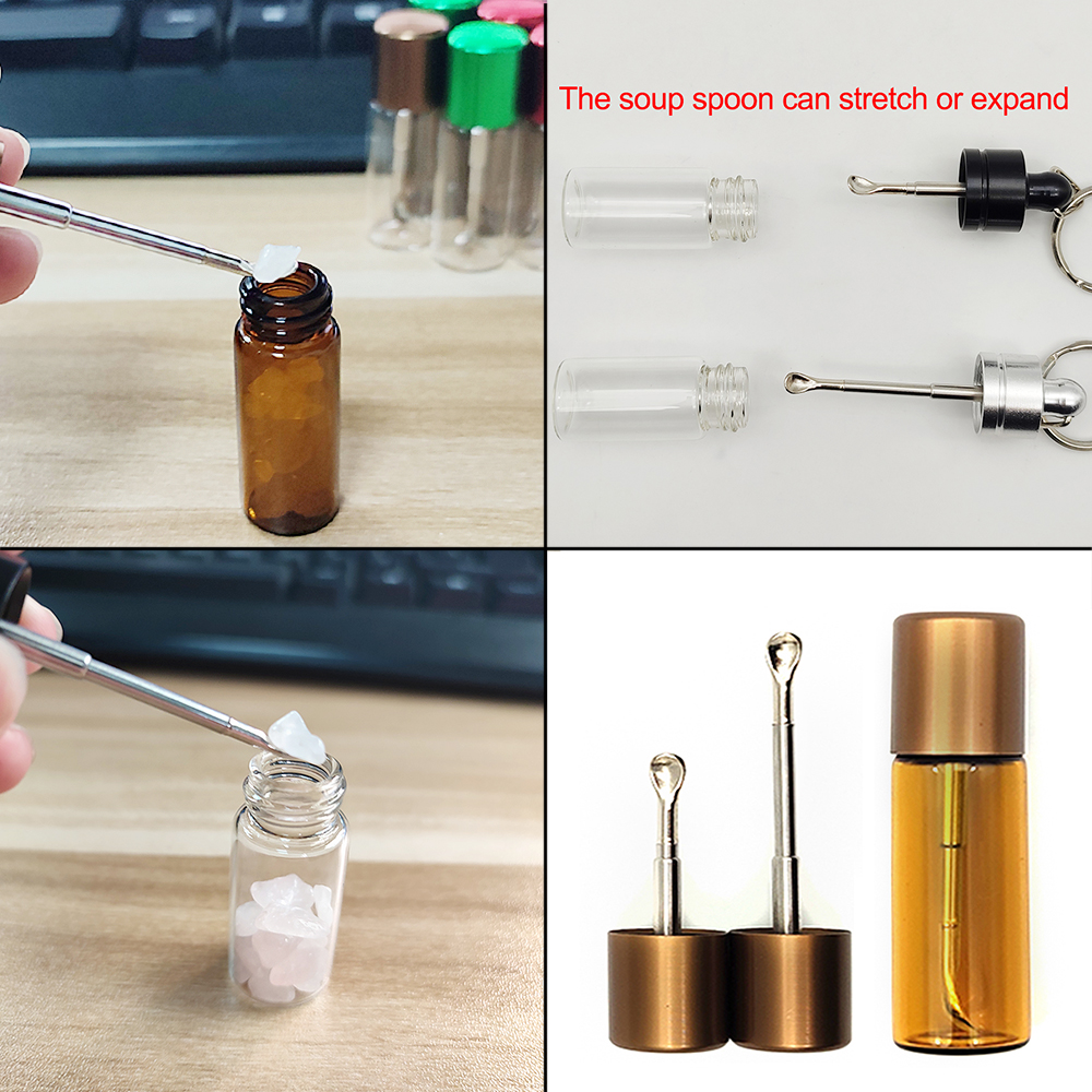 A700 Sniffer Snuff Glass Storage Box With Spoon Diameter 12mm