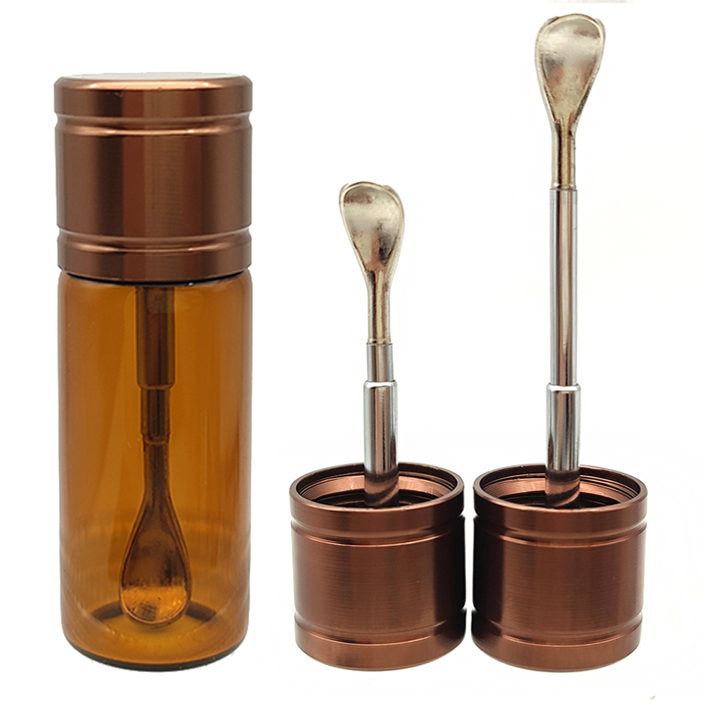 A701 Sniffer Snuff Glass Box With Spoon Diameter 18mm