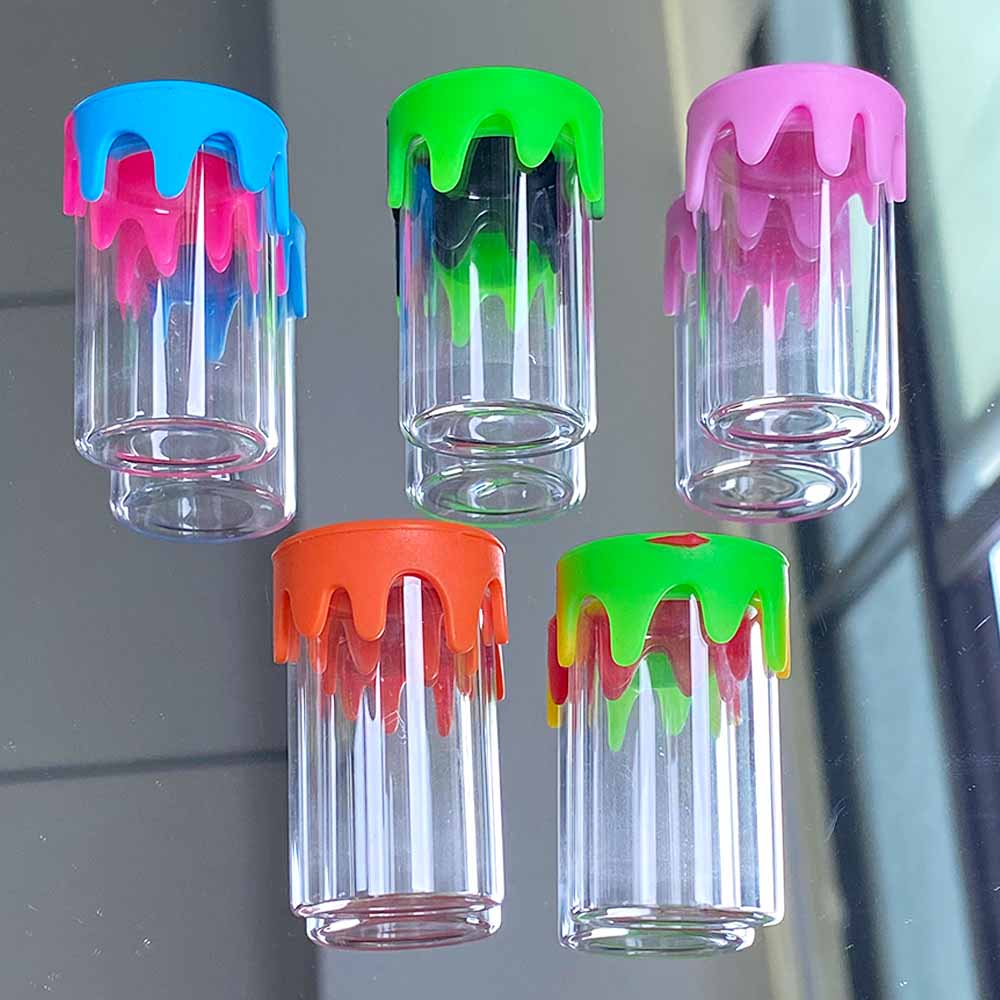 A3287 Glass Box With Silicone Lid 10ml Size Customized LOGO/Color