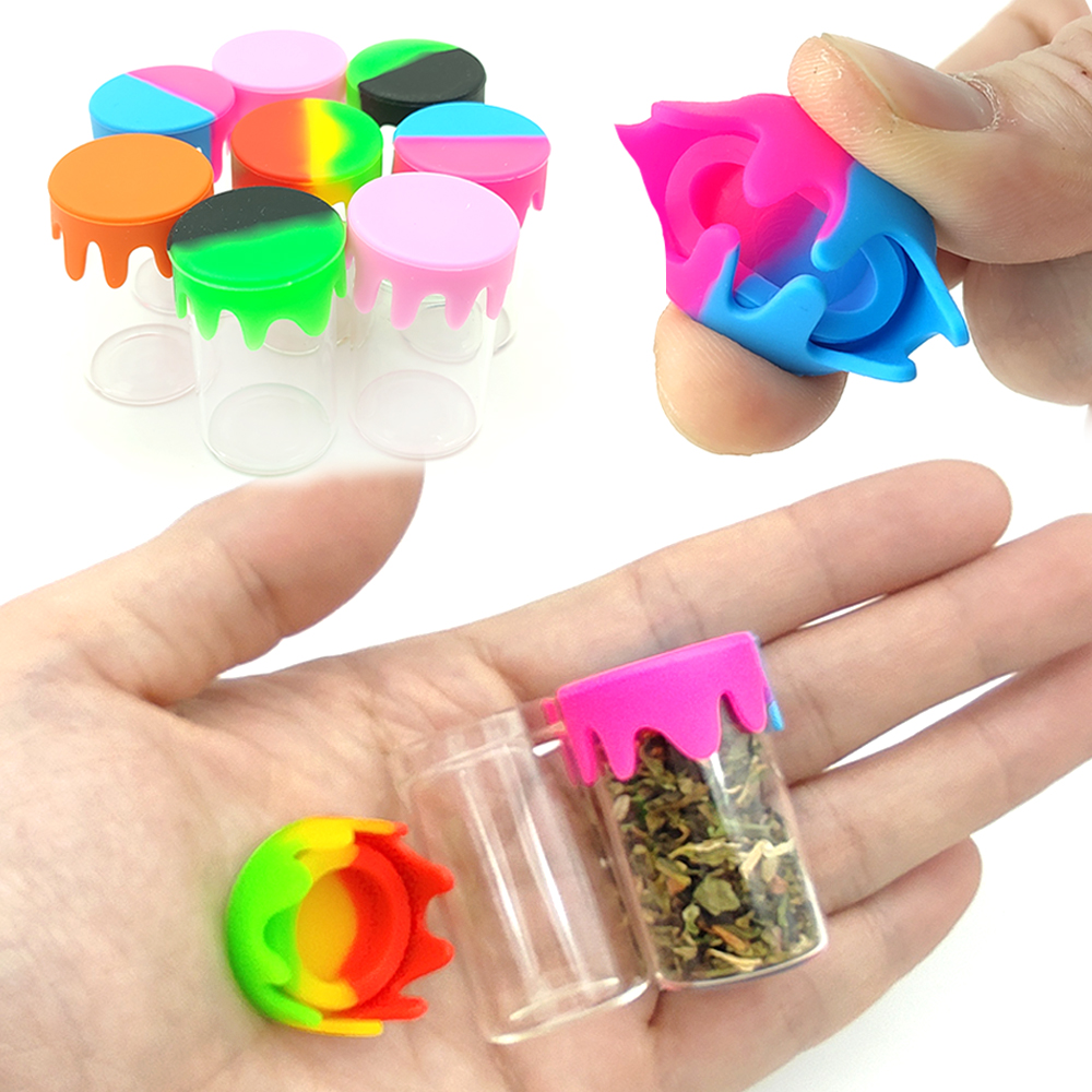 A3287 Glass Box With Silicone Lid 10ml Size Customized LOGO/Color