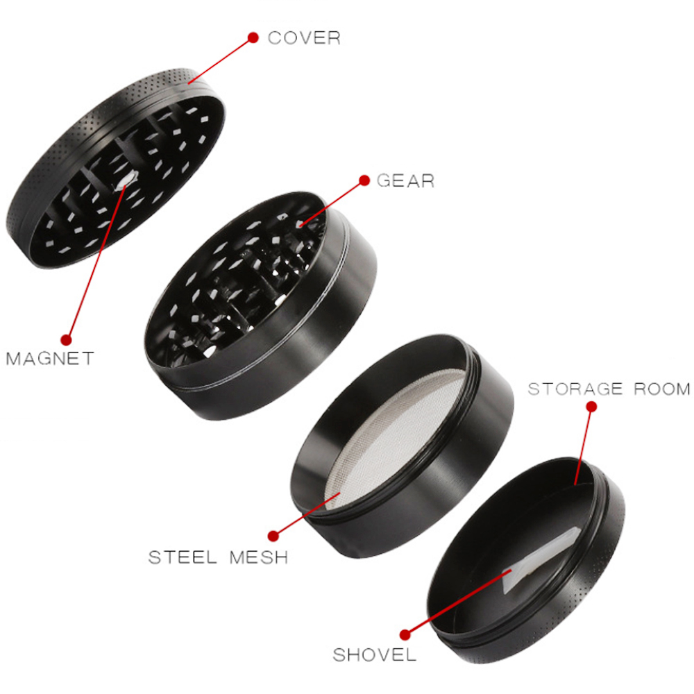 A1001 Metal Grinder Customized LOGO Or Pattern 40/50/63/75/100mm Diameter