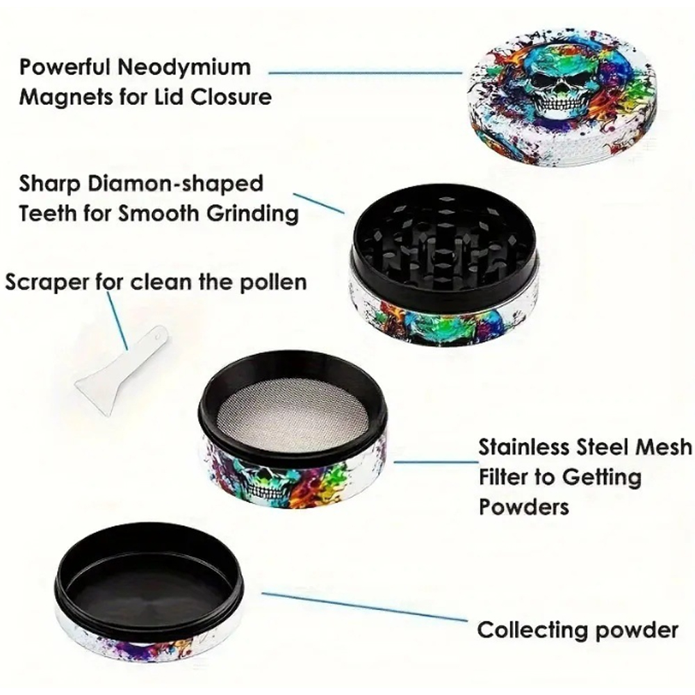A1198 Skull Metal Grinder 40/50/63/75mm Hot Sell