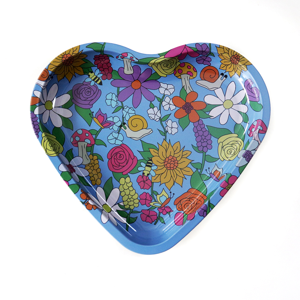 A837 Heart Shape Metal Tray 18x16.5cm