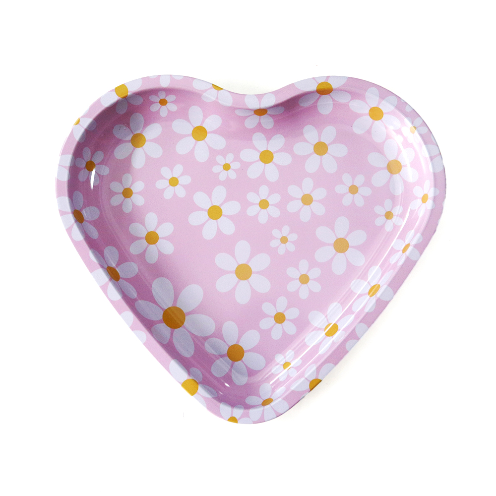 A837 Heart Shape Metal Tray 18x16.5cm