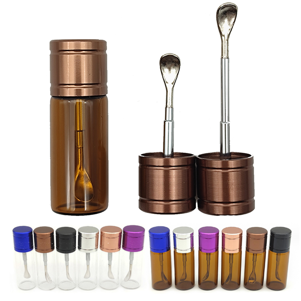 A701 Sniffer Snuff Glass Box With Spoon Diameter 18mm