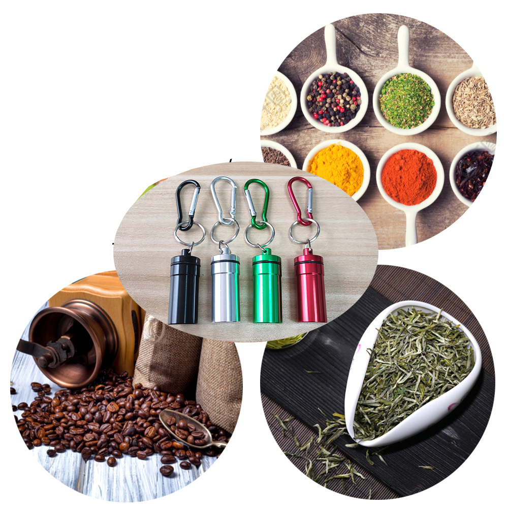 A706 Metal Storage Case With Spoon and Keychain