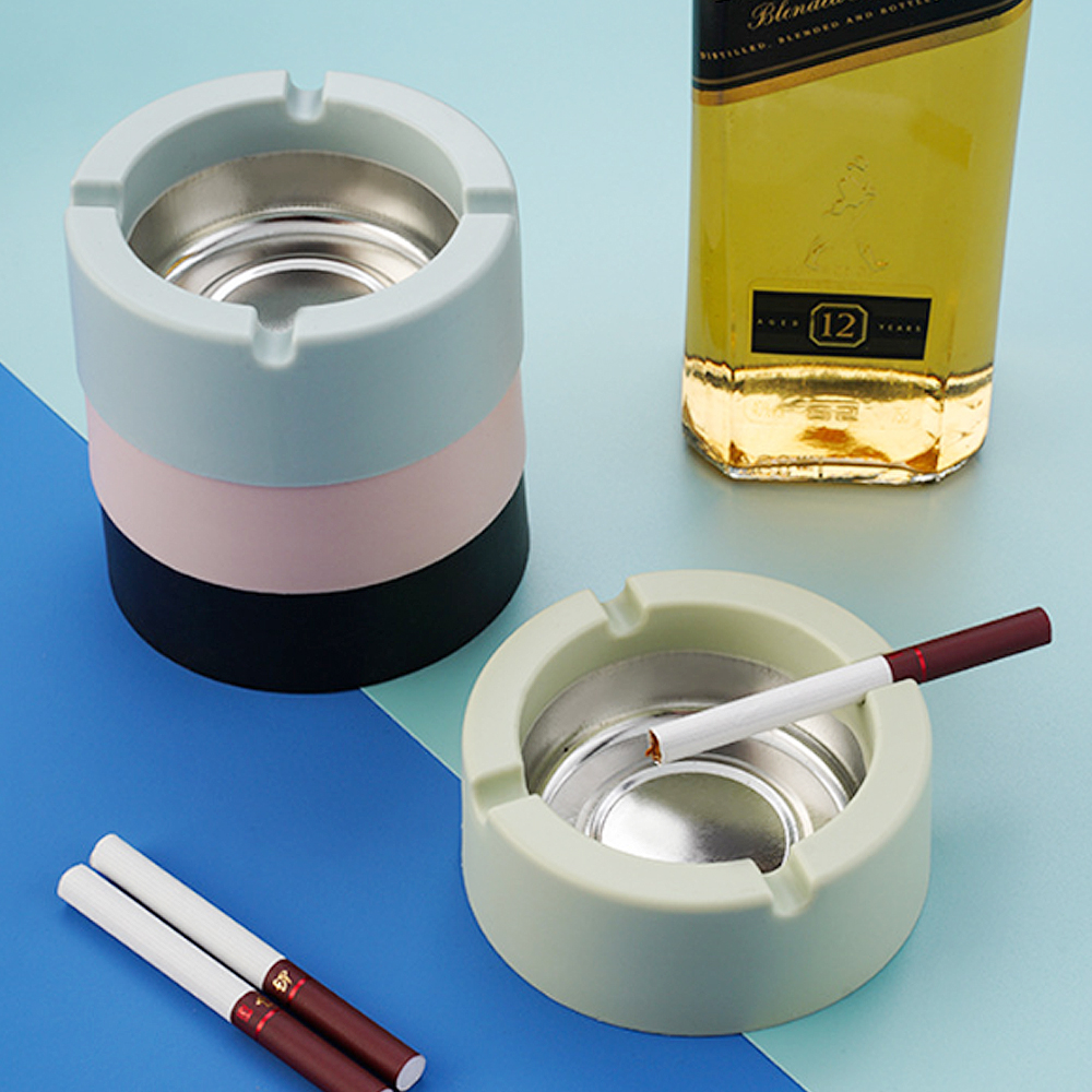 A870 Plastic Ashtray With Internal Metal Groove