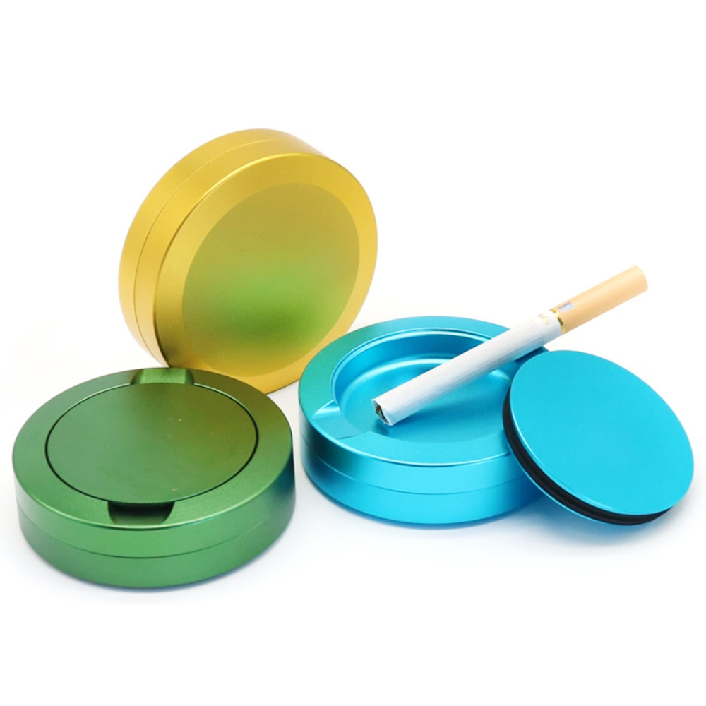 A874 Aluminum Alloy Snuff Boxes Sniffer Storage Case With Ashtray Function