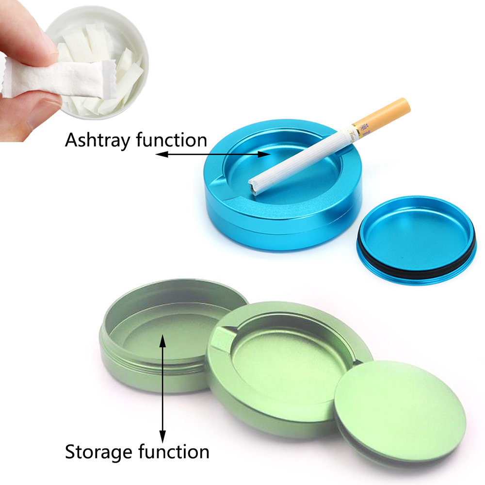 A874 Aluminum Alloy Snuff Boxes Sniffer Storage Case With Ashtray Function