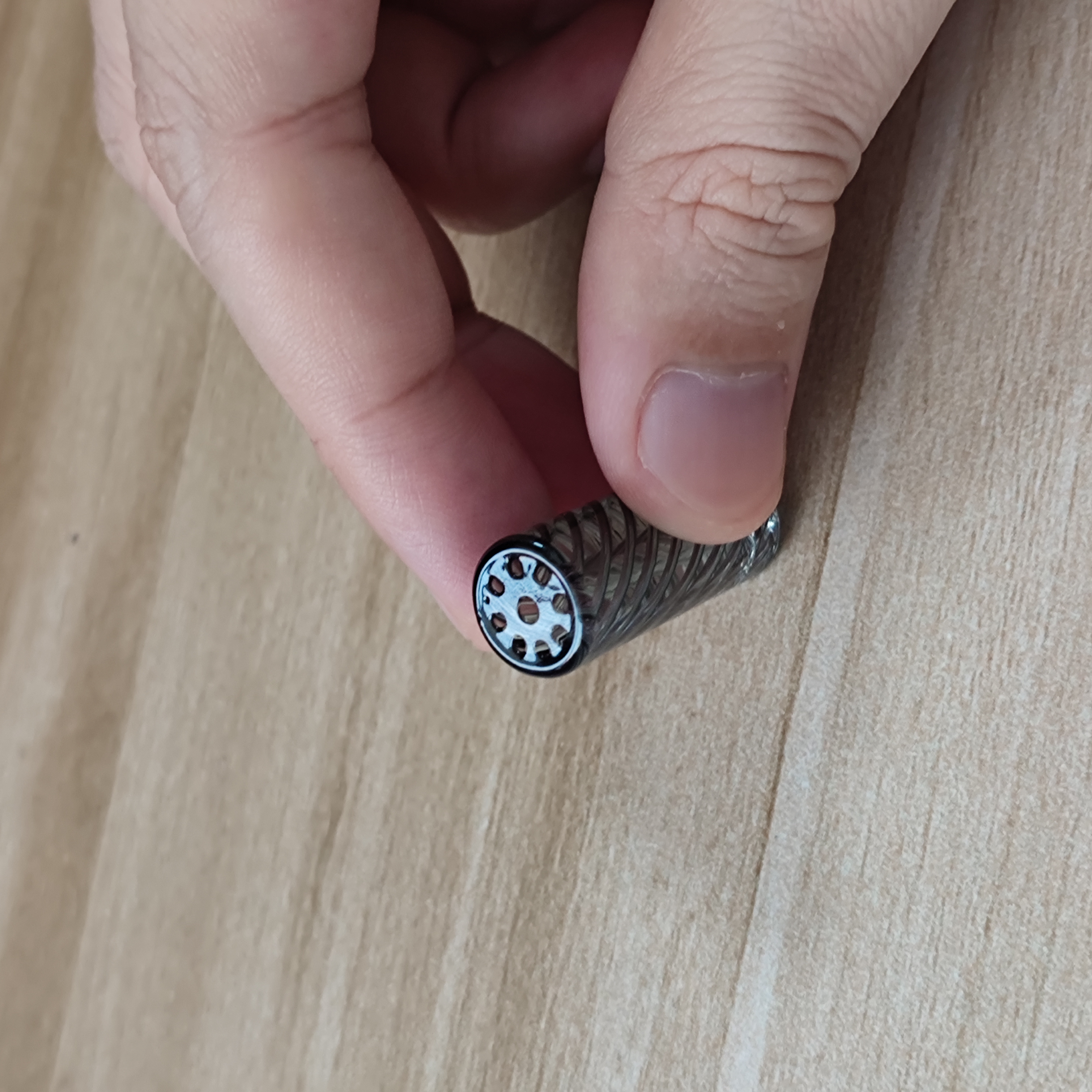 A868 Spiral Shape 9Hole Glass Mouthpiece Tip 9Hole Diameter: 1.2cm and Length: 3cm