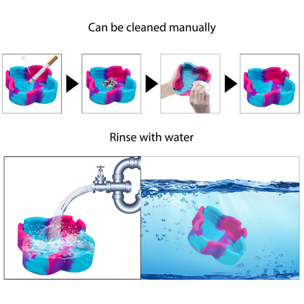 A877 Silicone Ashtray With Cigarette Holder Function