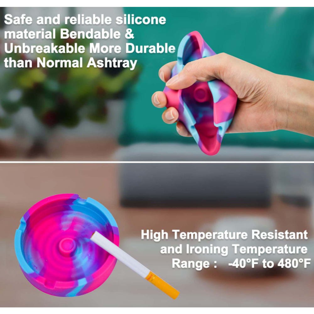 A877 Silicone Ashtray With Cigarette Holder Function