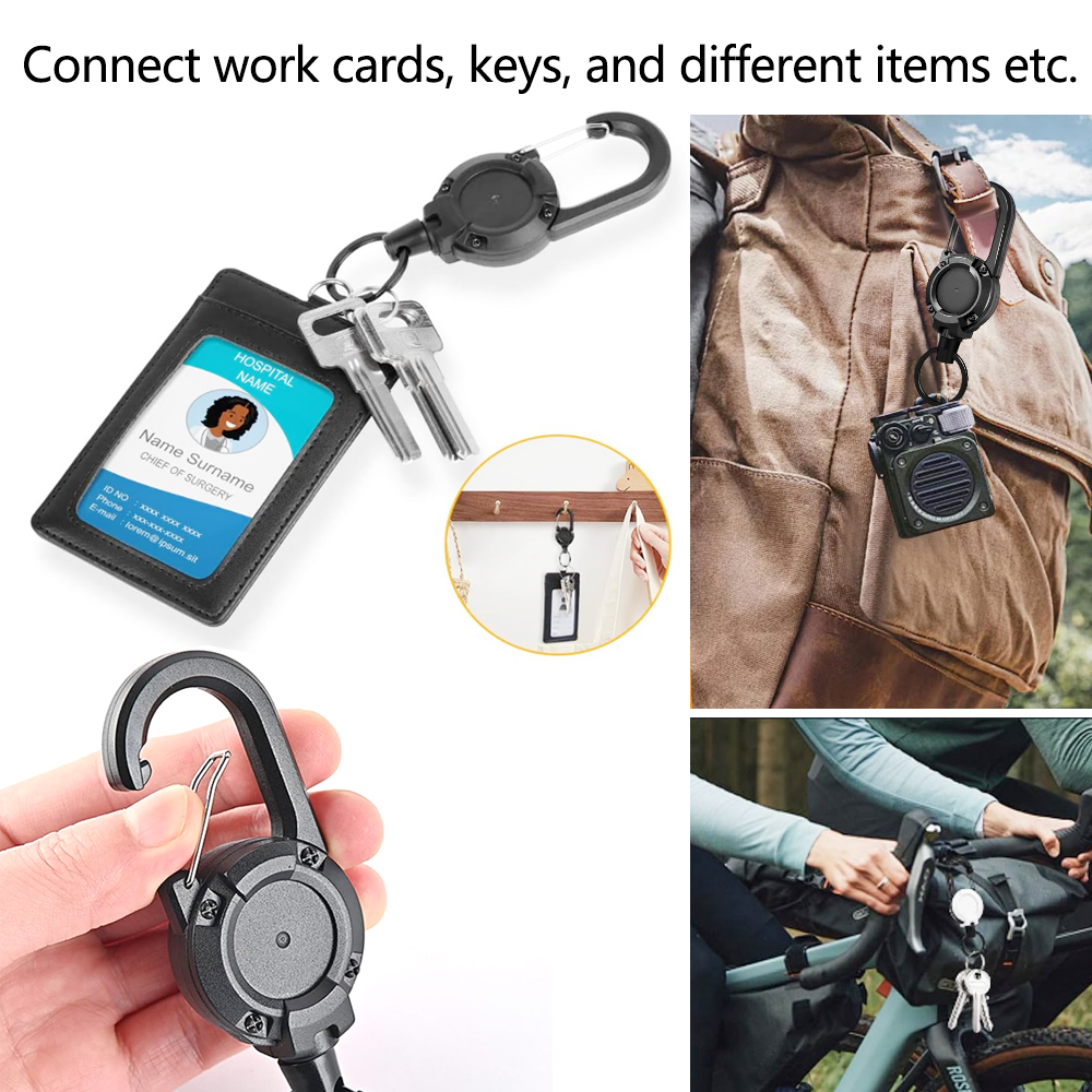 A876 Plastic Retractable Keychain For Outdoor