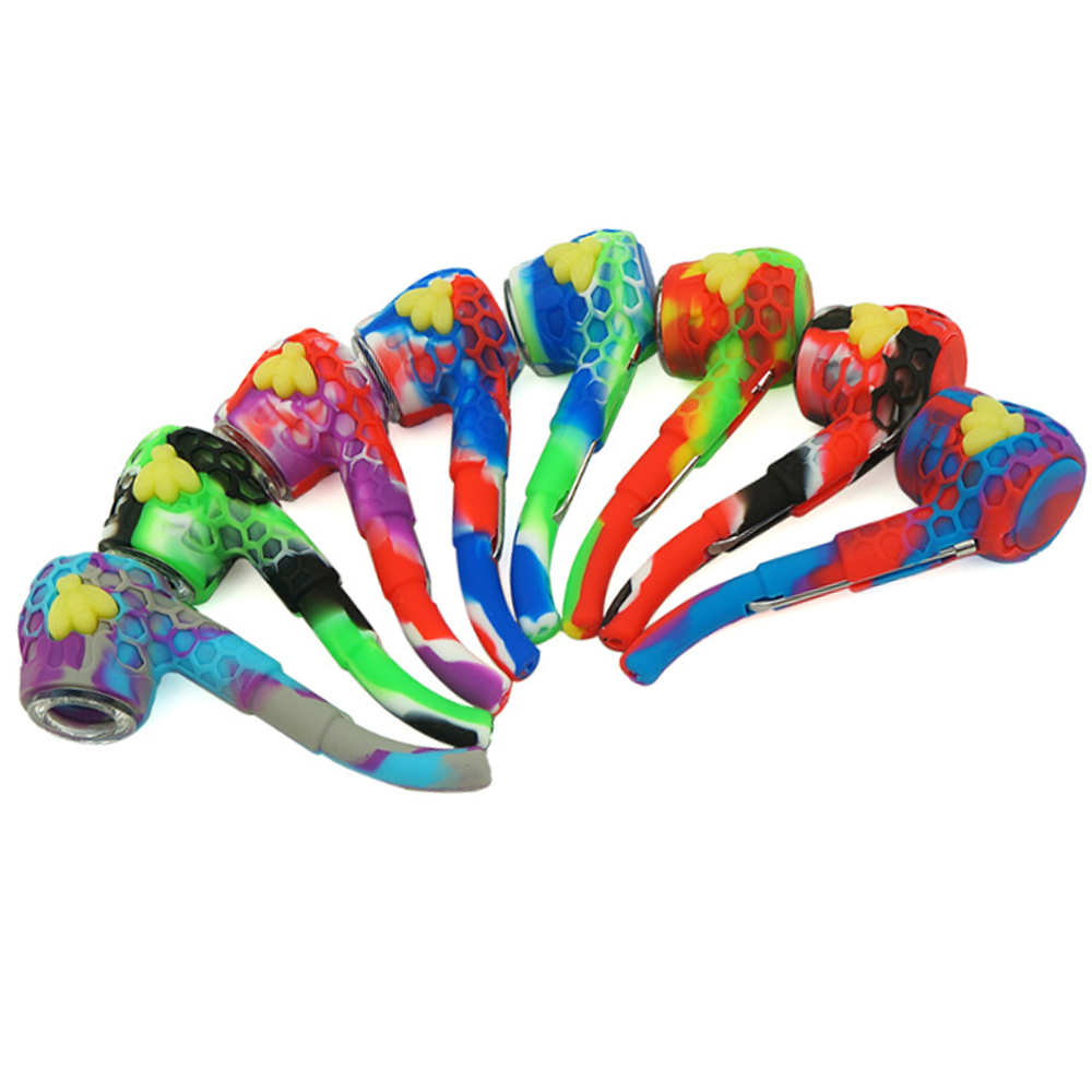 A2065 Silicone Pipe with Small Storage Case and metal clear tube