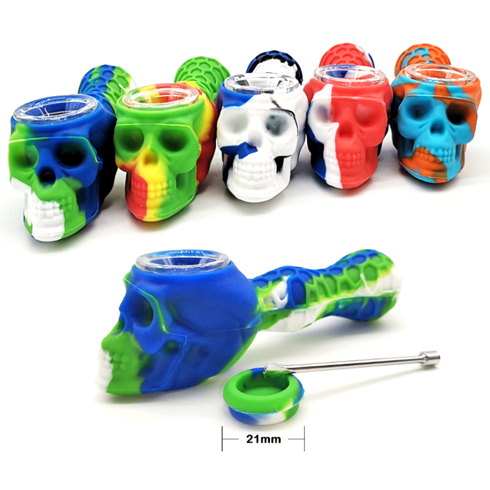 A2068 Skull Silicone Pipe