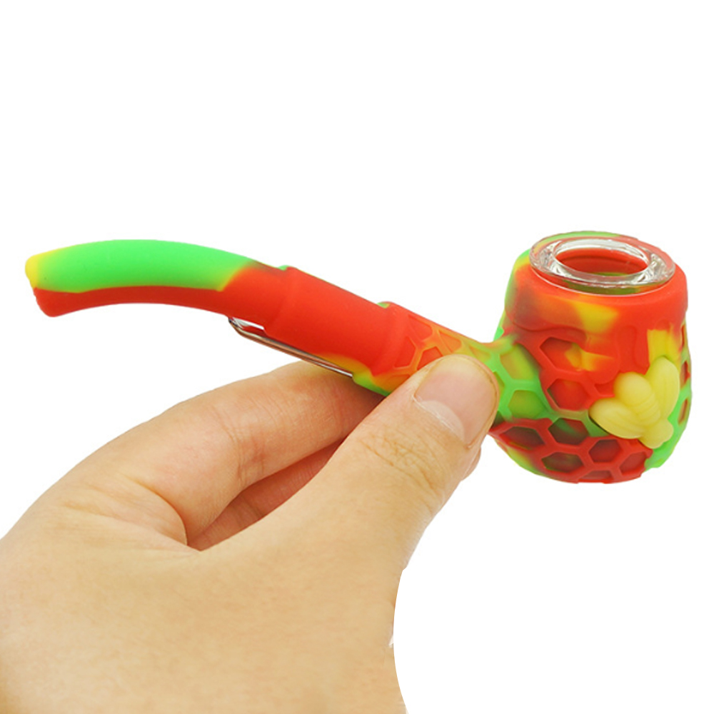 A2065 Silicone Pipe with Small Storage Case and metal clear tube