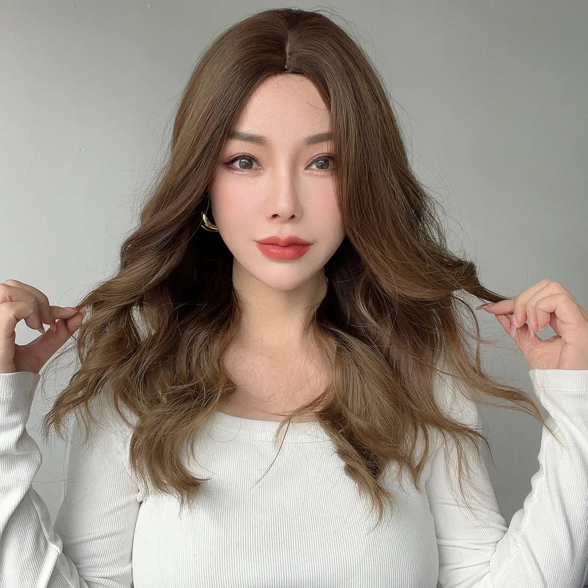 Горячая распродажа SMILCO европейские и американские модные парики коричневые градиентные волнистые кудрявые волосы женские парики