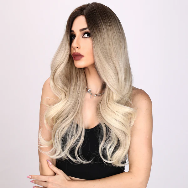 Скрученный синтетический парик волнистый Градиент коричневый блондинка синтетический парик часть парик черный женский.