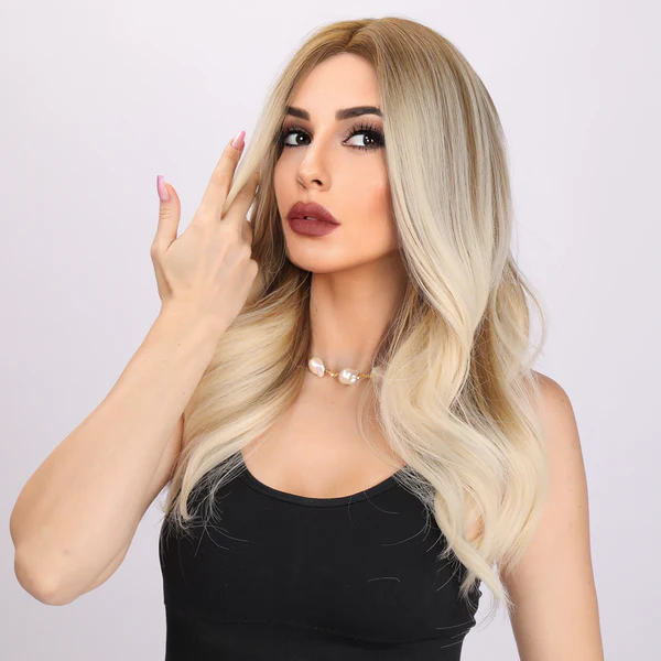 Градиентный светлый кудрявый парик