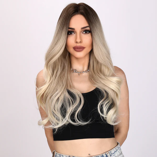 Скрученный синтетический парик волнистый Градиент коричневый блондинка синтетический парик часть парик черный женский.