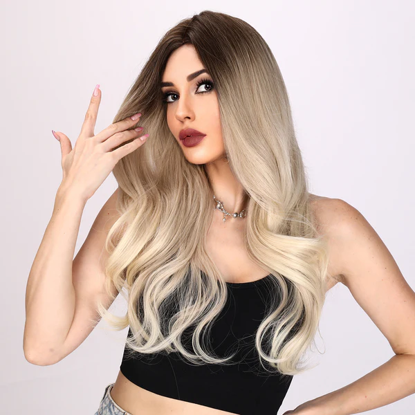 Скрученный синтетический парик волнистый Градиент коричневый блондинка синтетический парик часть парик черный женский.