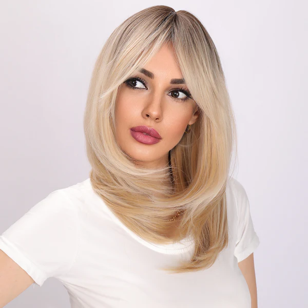 Парик длинный блонд песочный светлый золотистый