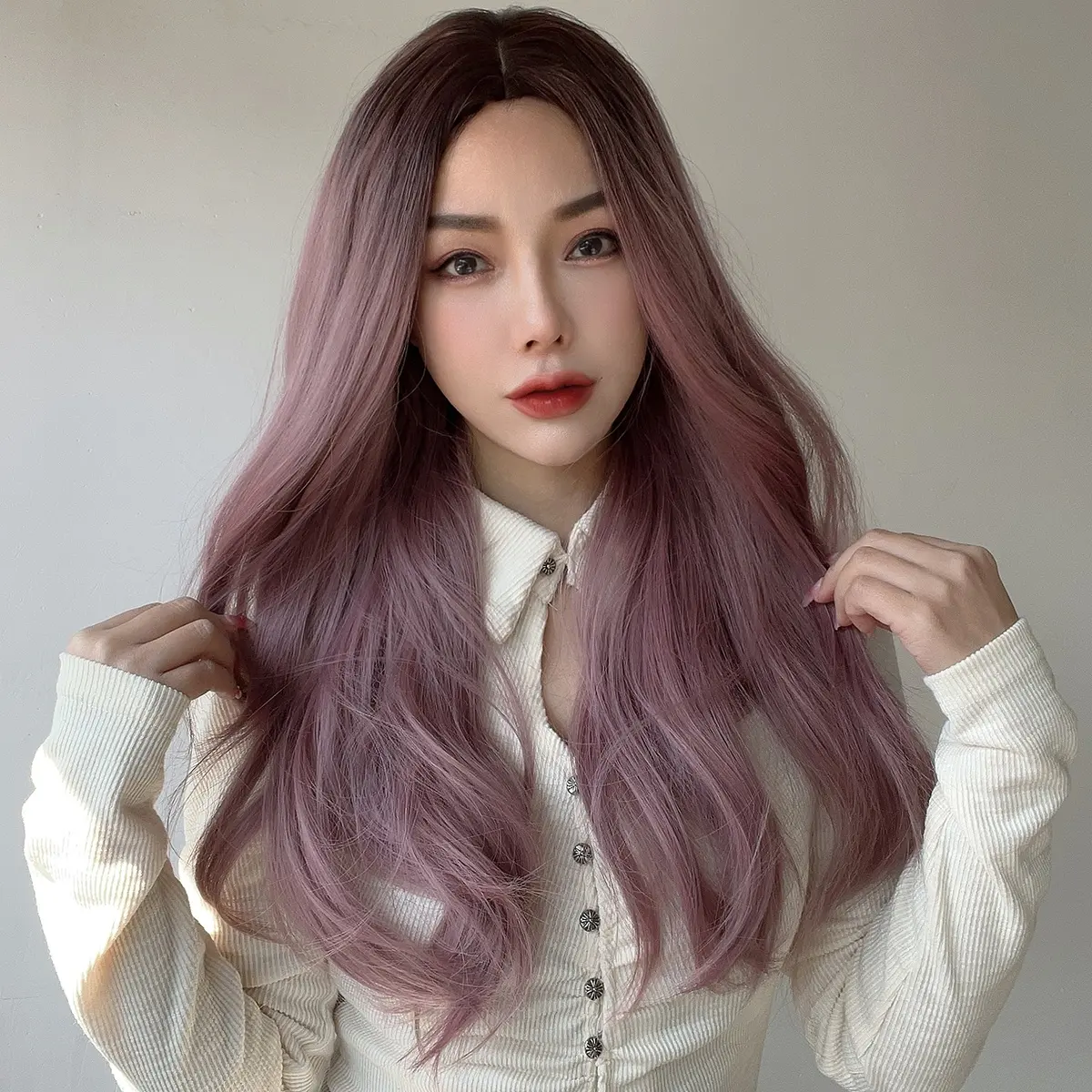 Европейская и американская модница: коричневая челка, кудрявые парики, кружевные парики отправляются со склада в Калифорнии