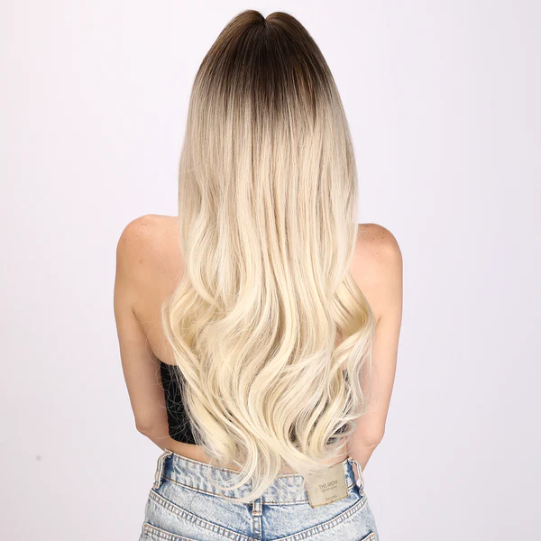 Скрученный синтетический парик волнистый Градиент коричневый блондинка синтетический парик часть парик черный женский.