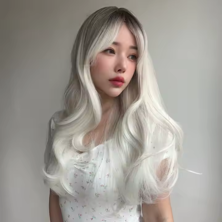 Синтетические светлые парики светлые градиентные прямые челки женские парики салонные женские парики