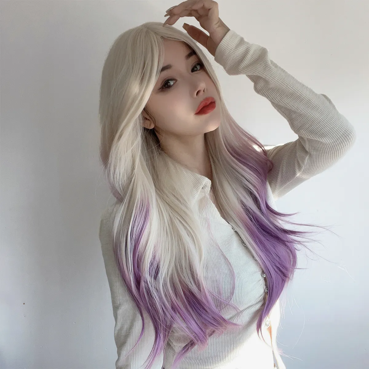 японский корейский темперамент коричневый воздушный челка кудрявая шаль высокотемпературный шелковый парик перуанский парик