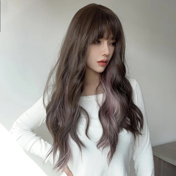 Японский и корейский темперамент черный коричневый блик окрашенные волнистые кудрявые парики глубокие волнистые парики SM7280