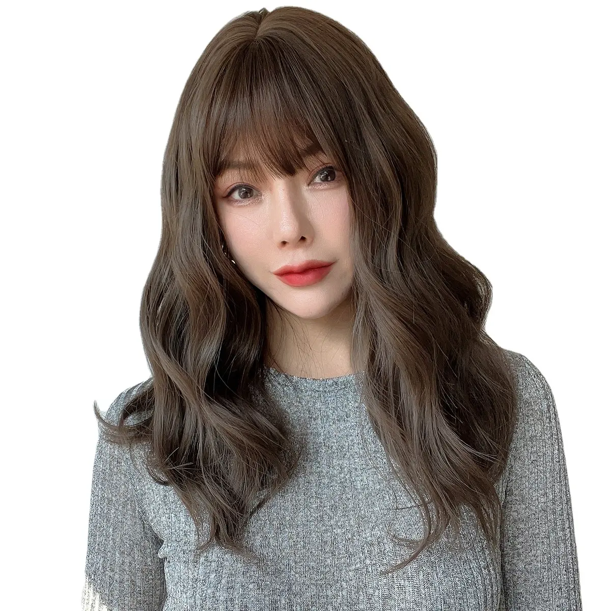 Горячая распродажа корейские модные парики черный чайный цвет волнистые вьющиеся волосы парики белые женские парики