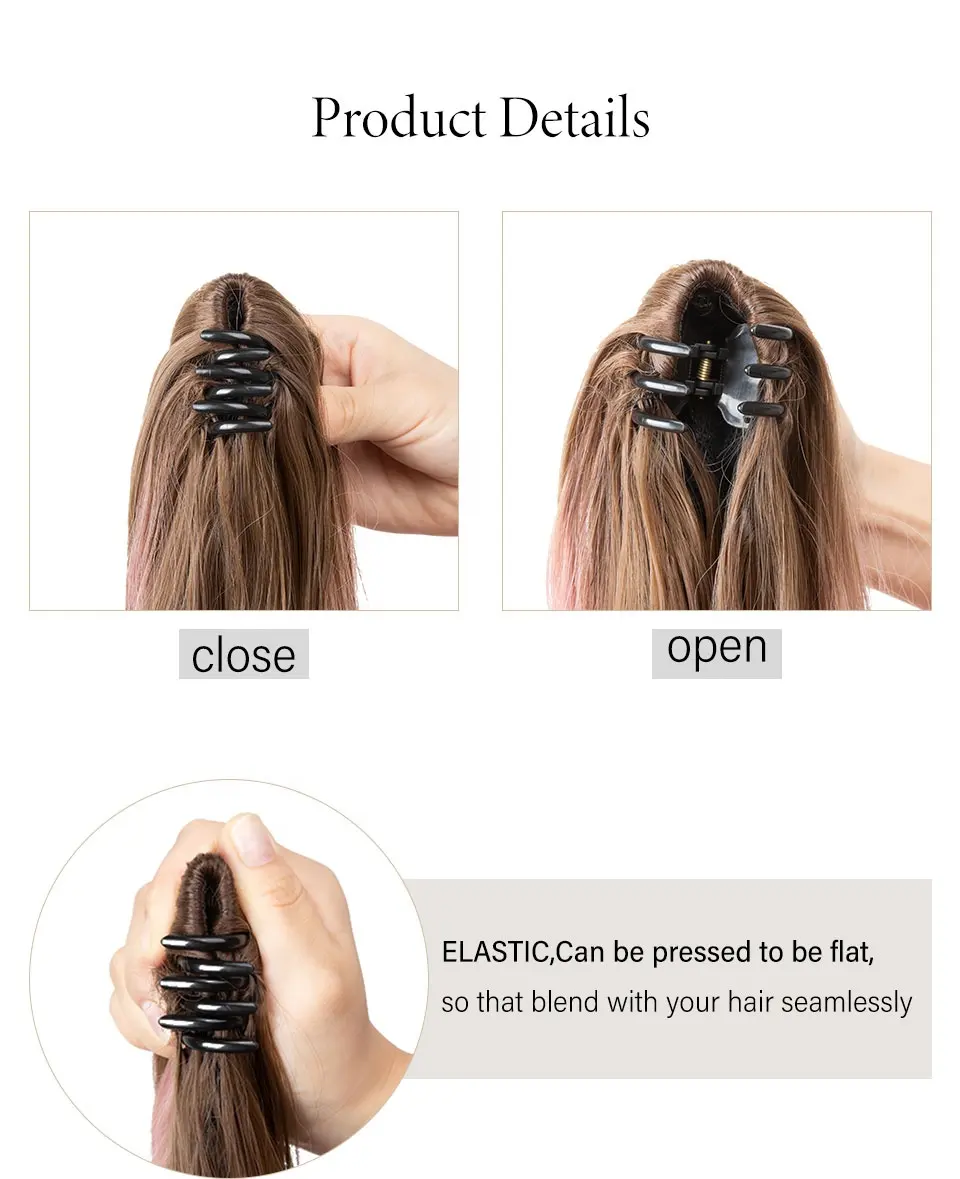 синтетический кудрявый длинный омбре невидимый мгновенный зажим для когтей хвост парик с хвостом удлиненный для кавказских женщин10T24B