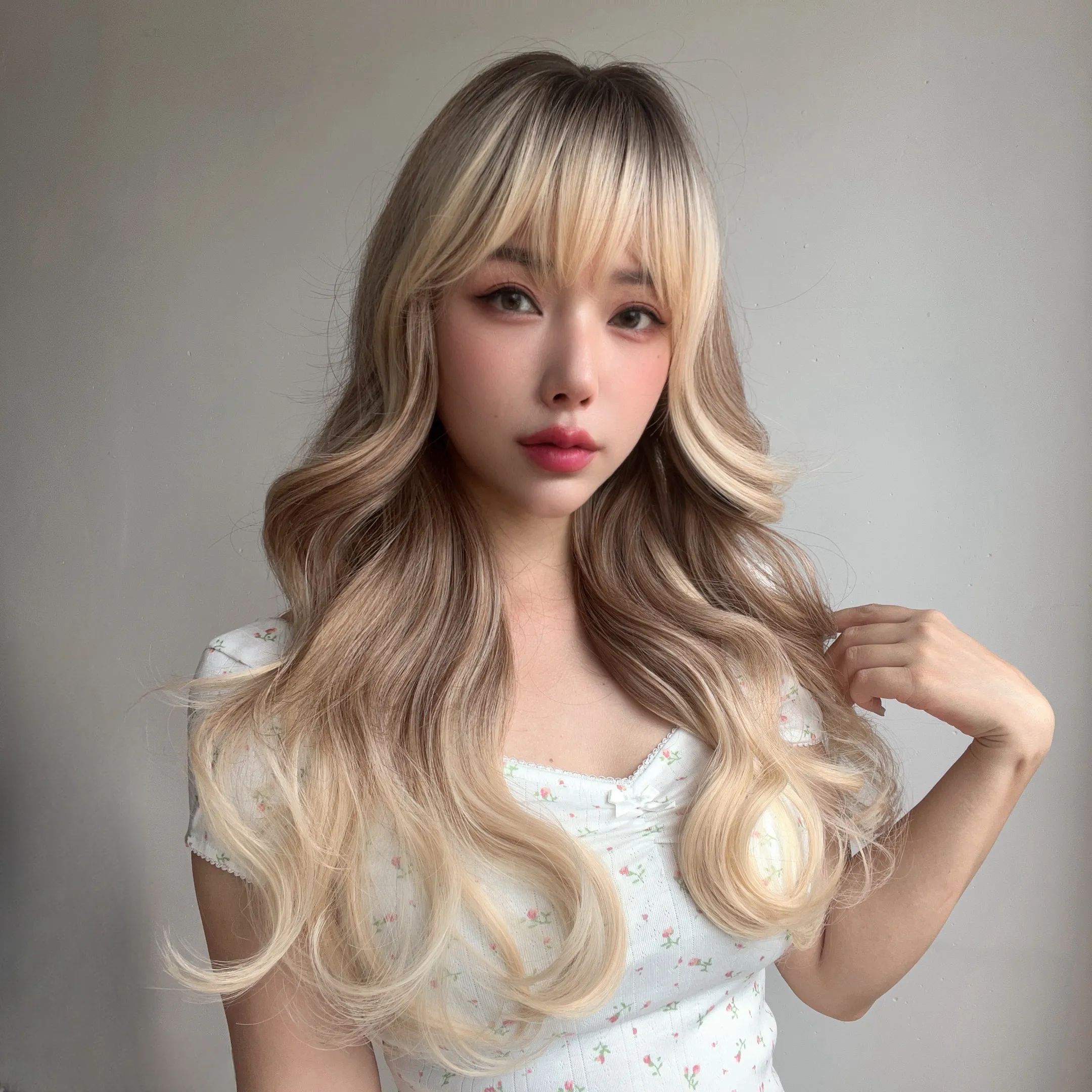 дюймовый коричневый градиентный женский длинноволновой раздельный парик синтетический термостойкий волокнистый парик для повседневной вечеринки