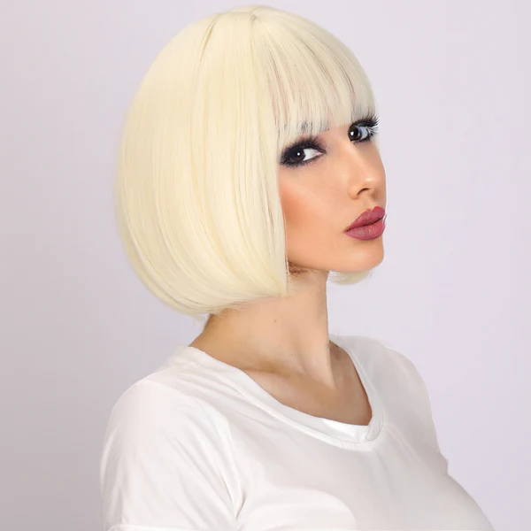 Европейские и американские девушки черная челка короткие прямые волосы бобо