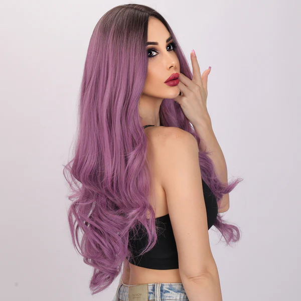 Высококачественный 26-дюймовый прямой светло-фиолетовый синтетический термостойкий Аниме парик Saint Seiya Athena Косплей