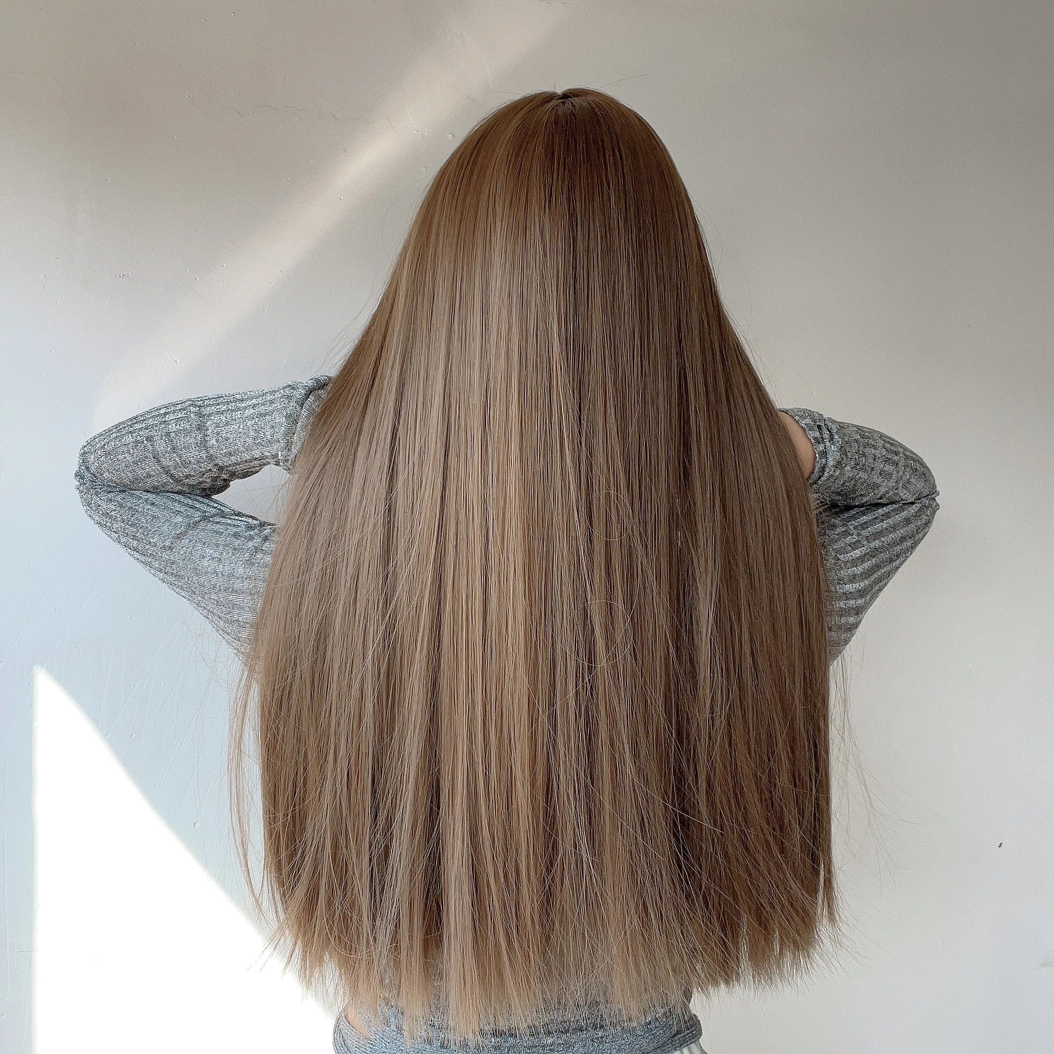 Популярные европейские и американские модные парики, длинные прямые волосы, высокотемпературный шелковый капюшон, бразильские парики