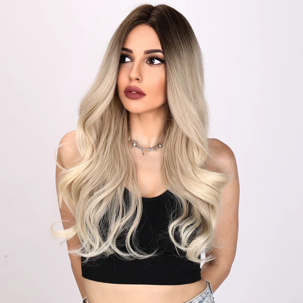 Скрученный синтетический парик волнистый Градиент коричневый блондинка синтетический парик часть парик черный женский.