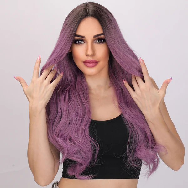 Высококачественный 26-дюймовый прямой светло-фиолетовый синтетический термостойкий Аниме парик Saint Seiya Athena Косплей