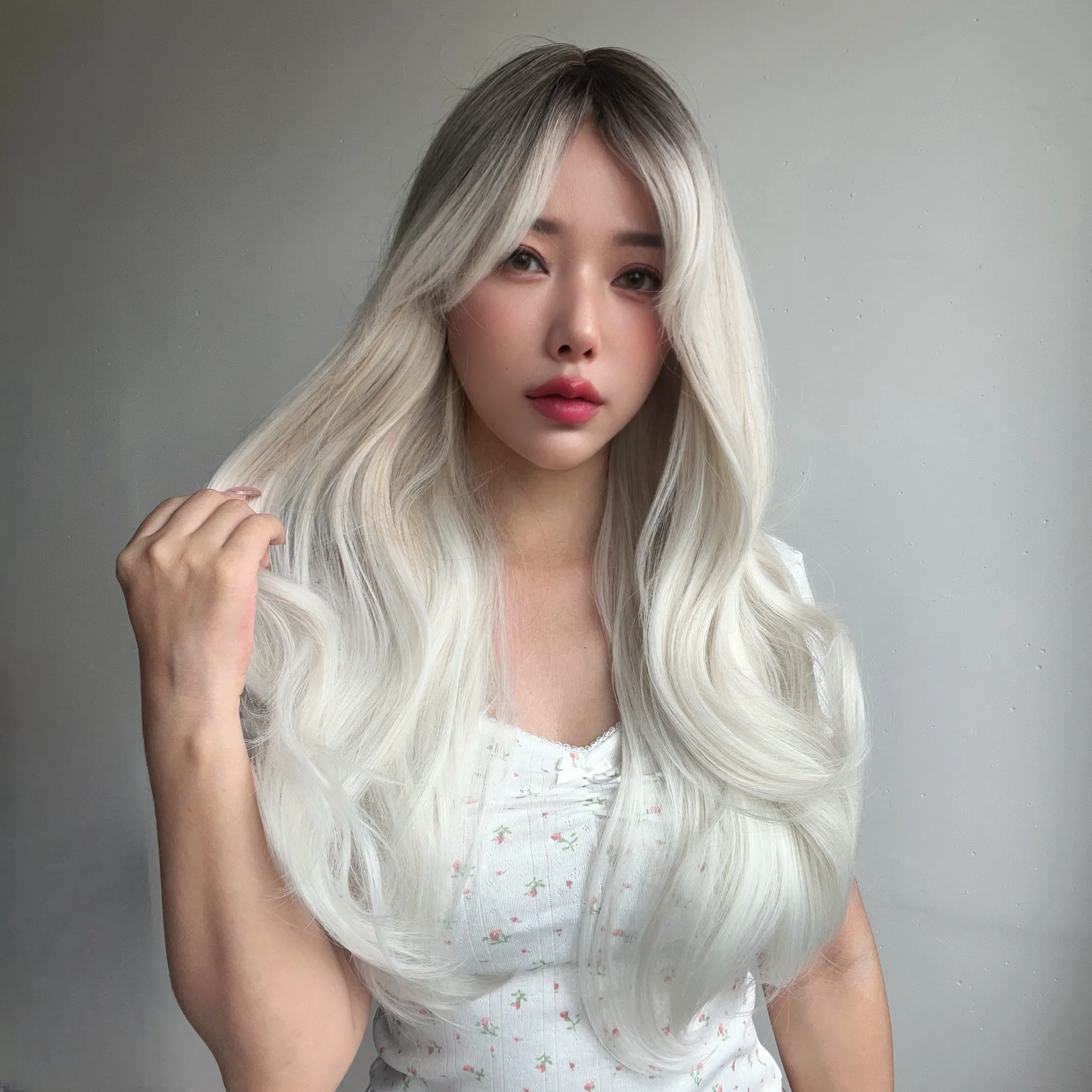 Синтетические светлые парики светлые градиентные прямые челки женские парики салонные женские парики