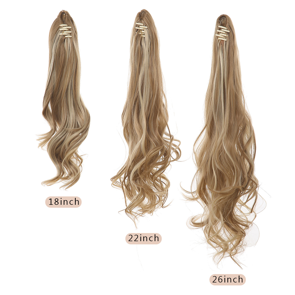 синтетический кудрявый длинный омбре невидимый мгновенный зажим для когтей хвост парик с хвостом удлиненный для кавказских женщин10T24B
