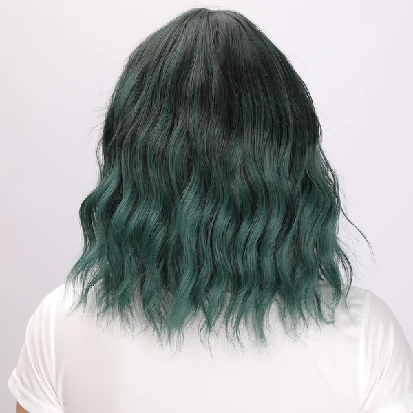 Темно-зеленый парик | Короткий Боб Кудрявый Парик