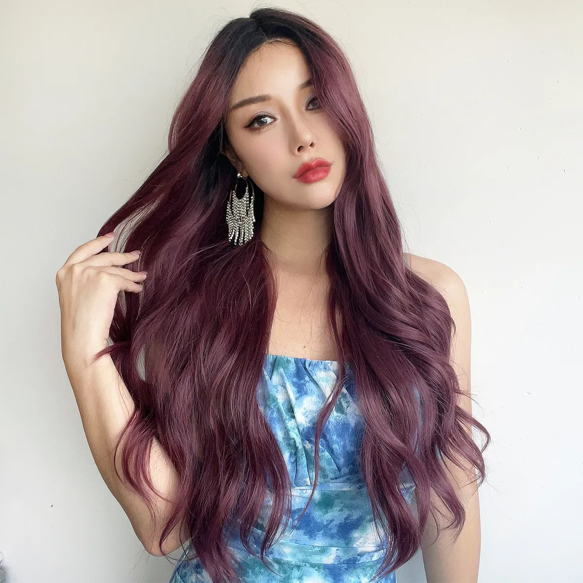 Т-образный кружевной передний парик, черная женская волна тела, глубокий завиток, синтетический кружевной передний парик, термостойкое волокно косплей, парик