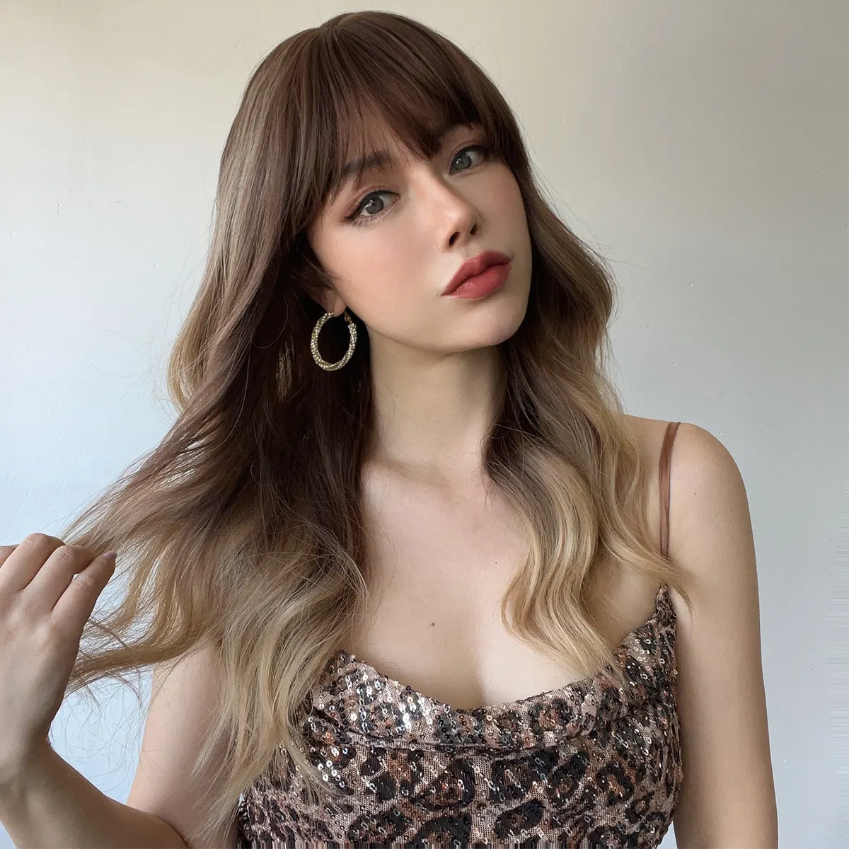 Оптовая цена тканые парики волнистые парики синтетические парики с челкой женские парики