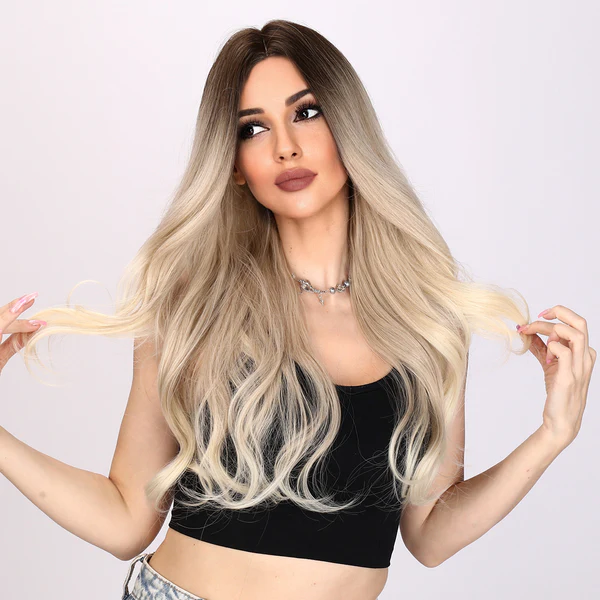 Скрученный синтетический парик волнистый Градиент коричневый блондинка синтетический парик часть парик черный женский.