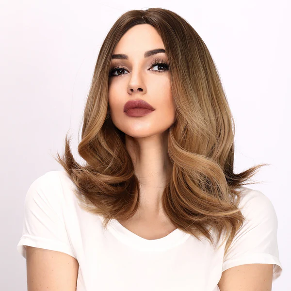 Brown Loose Wave without Bangs Short Hair Highlight