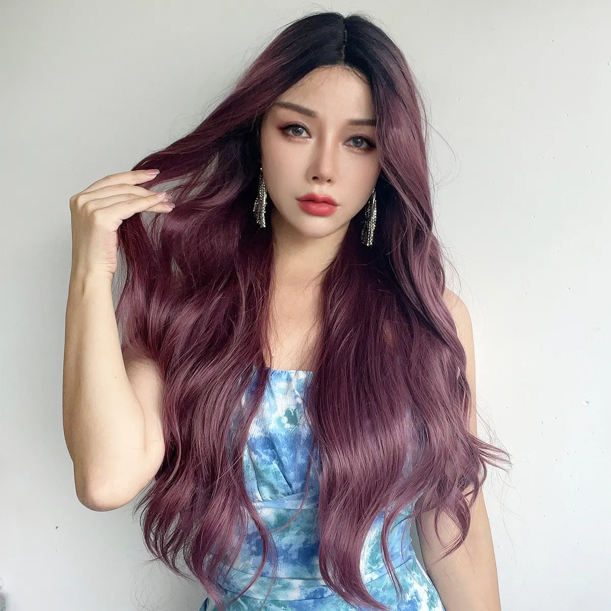 Т-образный кружевной передний парик, черная женская волна тела, глубокий завиток, синтетический кружевной передний парик, термостойкое волокно косплей, парик