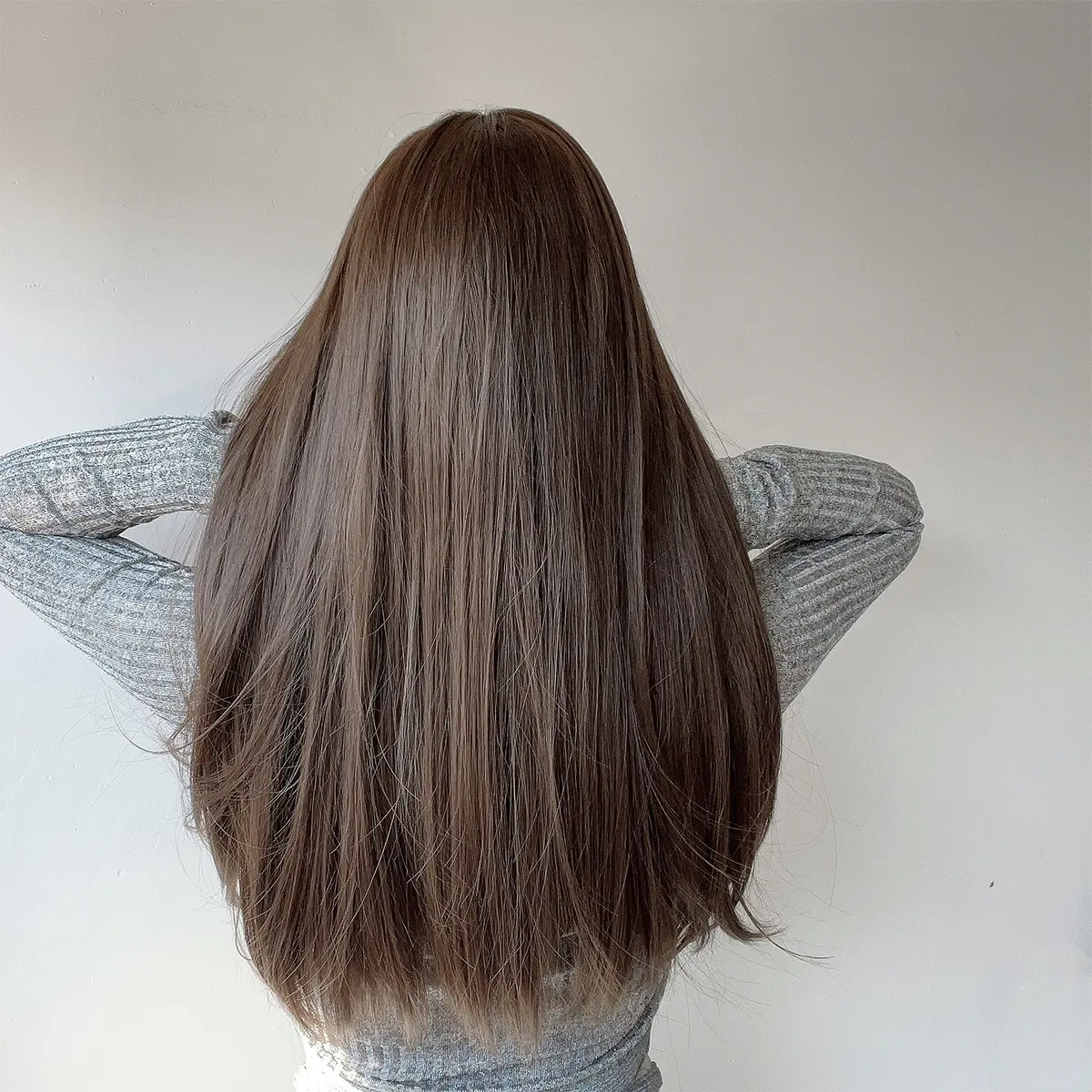 Популярная мода коричневый мелирование окрашенные длинные прямые волосы парики высокотемпературные шелковые парики купить парики оптом
